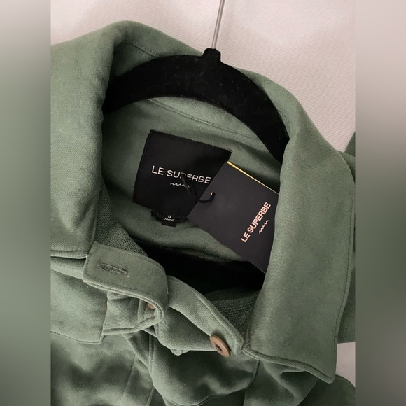 LE SUPERBE Green Short Sleeve Belted romper cargo pockets cotton terry 4 - Picture 7 of 10